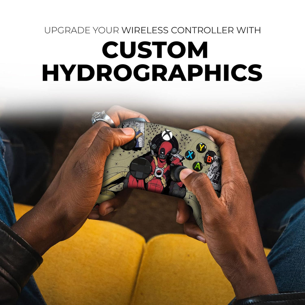 Deaddpool Headshot Custom X-Box Controller Wireless Compatible with X-Box One/X-Box Series X/S Proudly Customized in USA with Permanent HYDRO-DIP Printing (NOT JUST a SKIN)