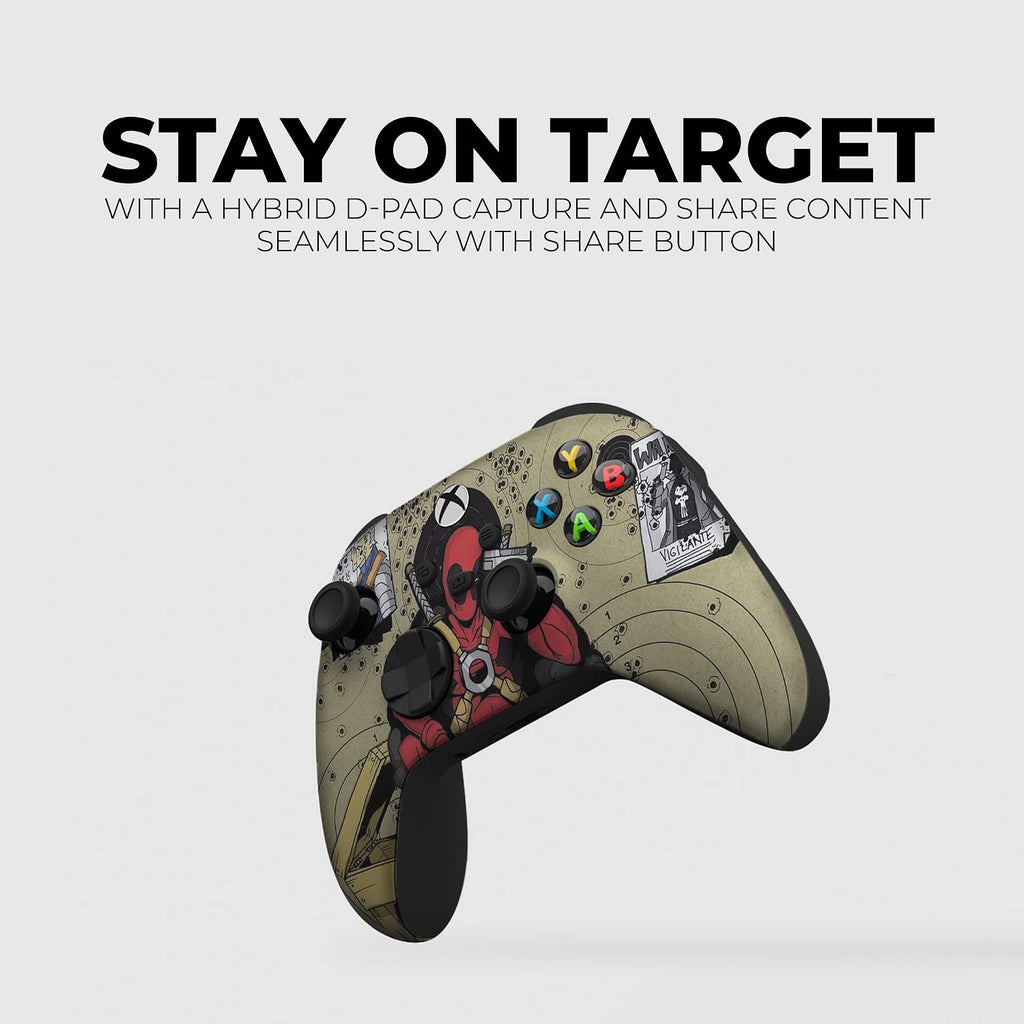 Deaddpool Headshot Custom X-Box Controller Wireless Compatible with X-Box One/X-Box Series X/S Proudly Customized in USA with Permanent HYDRO-DIP Printing (NOT JUST a SKIN)