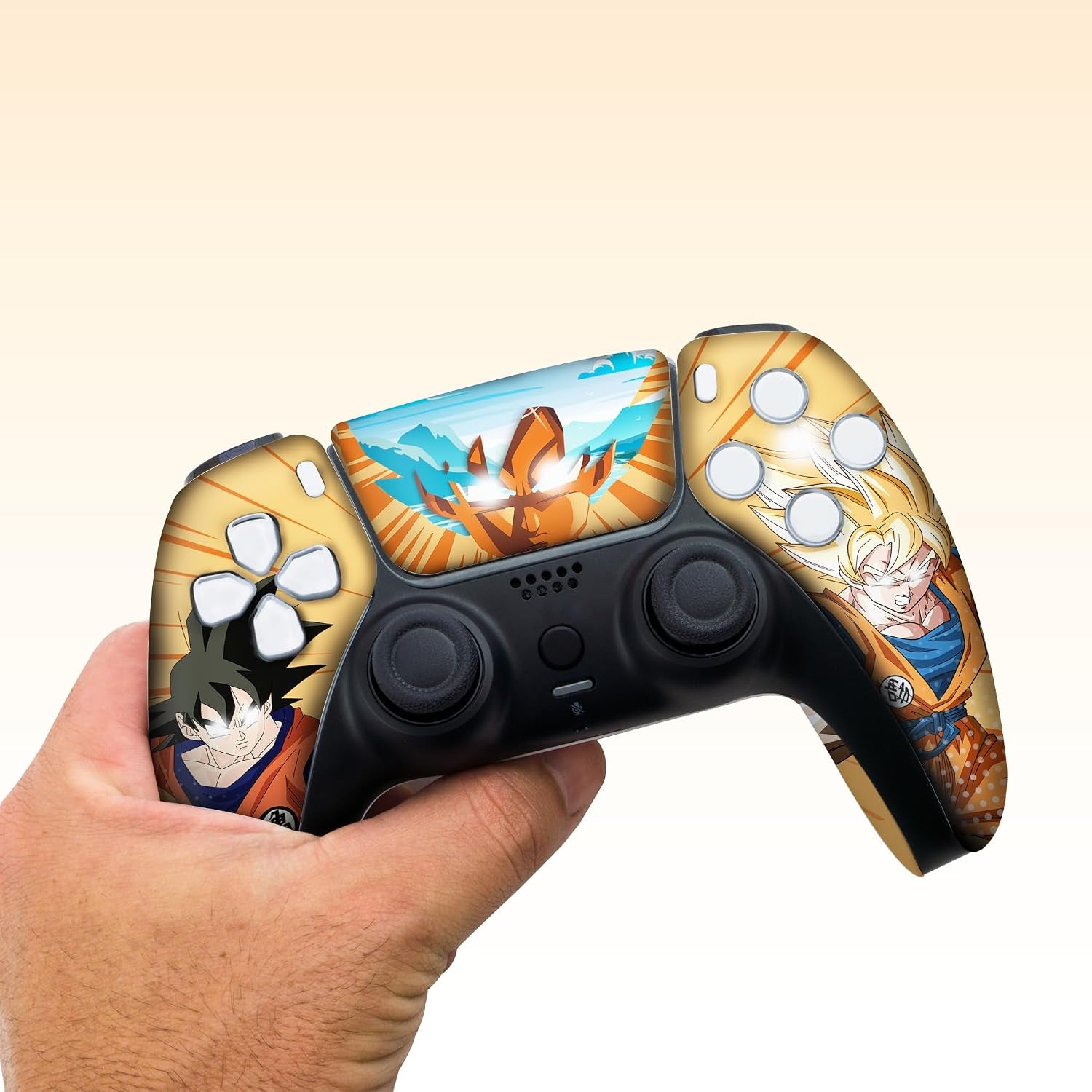 Overpowered Gokku Custom PS-5 Controller Wireless Compatible with Play-Station 5 Console by BCB Controllers | Proudly Customized in USA with Permanent HYDRO-DIP Printing (NOT JUST a SKIN)