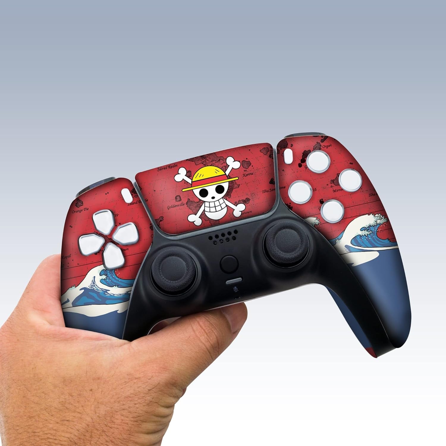 One Peice Custom PS-5 Controller Wireless Compatible with Play-Station 5 Console by BCB Controllers | Proudly Customized in USA with Permanent HYDRO-DIP Printing (NOT JUST a SKIN)