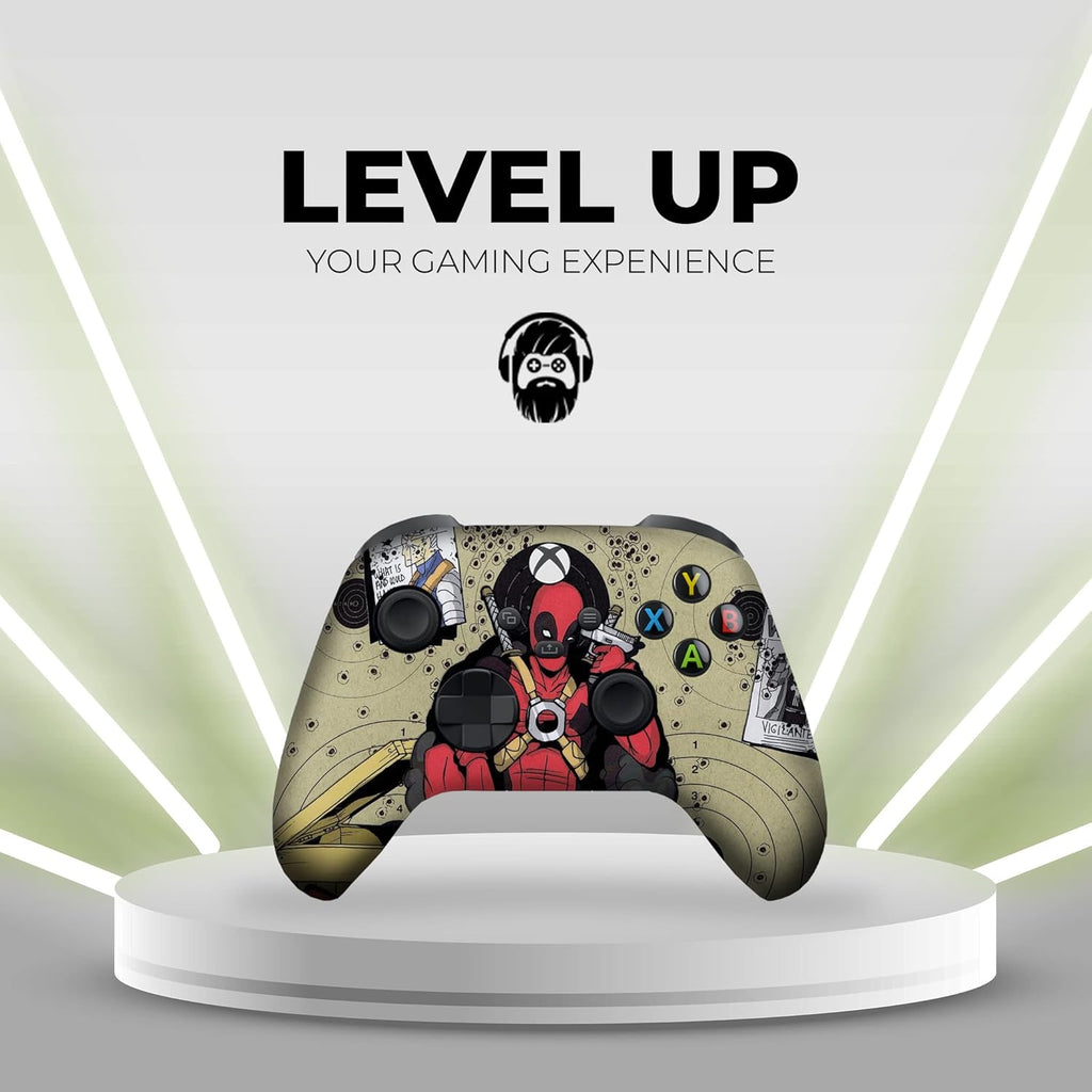 Deaddpool Headshot Custom X-Box Controller Wireless Compatible with X-Box One/X-Box Series X/S Proudly Customized in USA with Permanent HYDRO-DIP Printing (NOT JUST a SKIN)