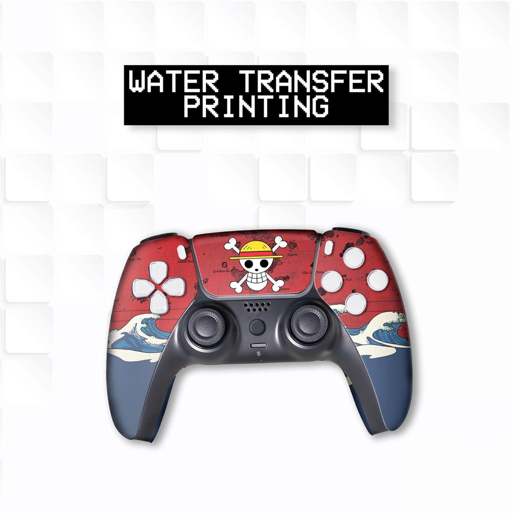 One Peice Custom PS-5 Controller Wireless Compatible with Play-Station 5 Console by BCB Controllers | Proudly Customized in USA with Permanent HYDRO-DIP Printing (NOT JUST a SKIN)