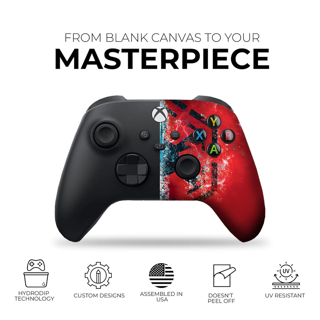 Jeddi Sith Custom X-Box Controller Wireless Compatible with X-Box One/Series X/S Proudly Customized in USA with Permanent HYDRO-DIP Printing (NOT JUST a SKIN)