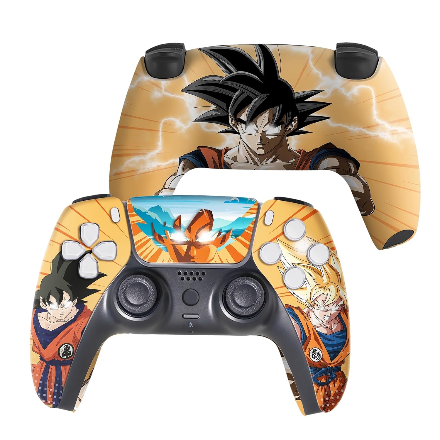 Overpowered Gokku Custom PS-5 Controller Wireless Compatible with Play-Station 5 Console by BCB Controllers | Proudly Customized in USA with Permanent HYDRO-DIP Printing (NOT JUST a SKIN)